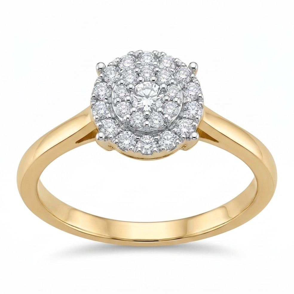 18KT Yellow Gold 0.29 Carat Diamond Ring | Innocence Design LR-21371