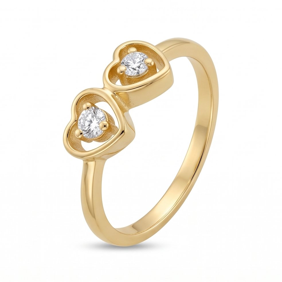 18KT Yellow Gold 0.04 Carat Diamond Ring | Innocence Design LR-20692