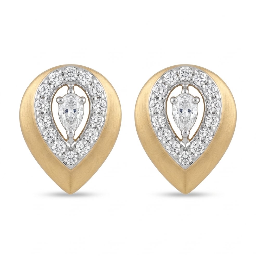 18KT Yellow Gold 0.26 Carat Diamond Earrings | Innocence Design E-22479