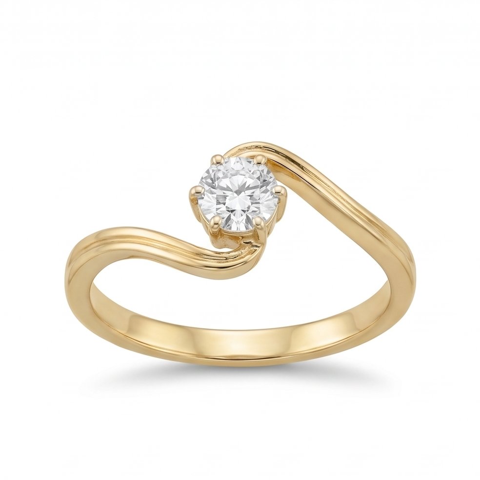 18KT Yellow Gold 0.35 Carat Diamond Ring | Innocence Design LR-12047