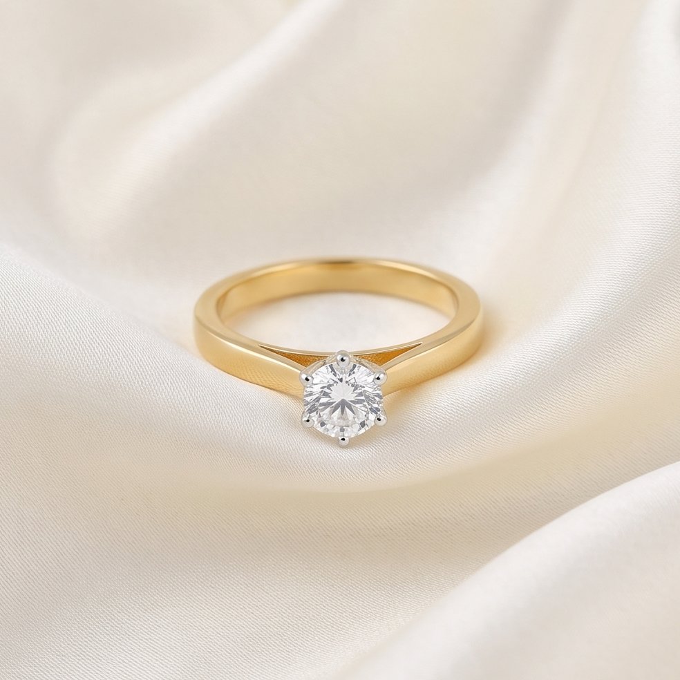18KT Yellow Gold 0.32 Carat Diamond Ring | Innocence Design LR-12048