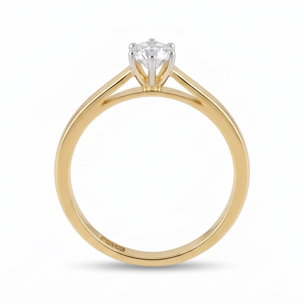 18KT Yellow Gold 0.32 Carat Diamond Ring | Innocence Design LR-12048