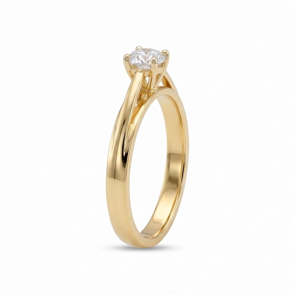18KT Yellow Gold 0.31 Carat Diamond Ring | Innocence Design LR-13364