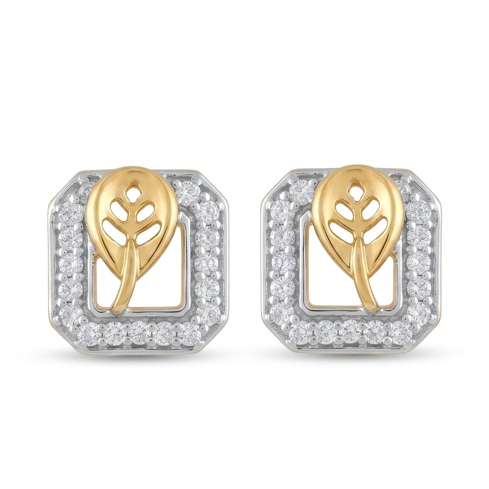 18KT Yellow Gold 0.25 Carat Diamond Earrings | Innocence Design E-22476