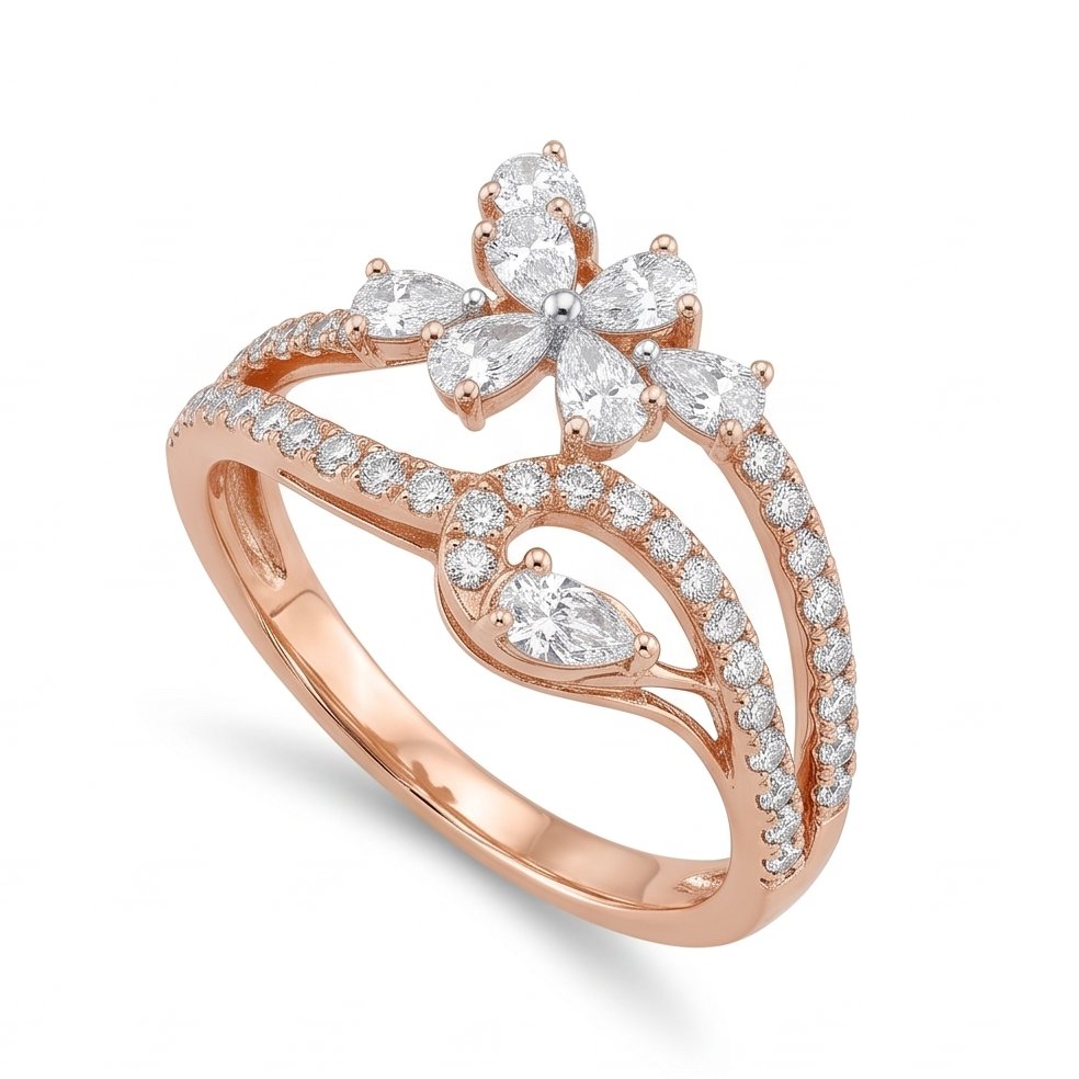 18KT Yellow Gold 0.78 Carat Diamond Ring | Innocence Design D3076R1