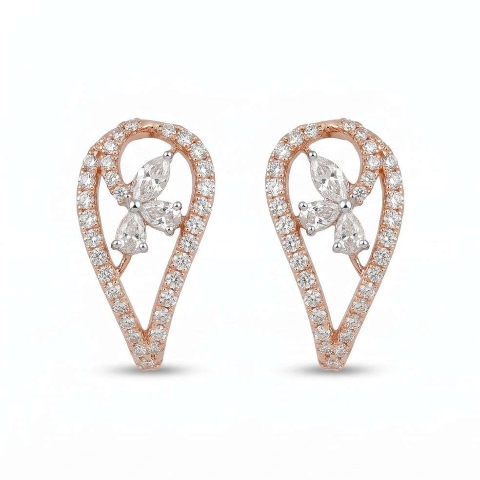 18KT Rose Gold 0.59 Carat Diamond Earrings | Innocence Design 21448ER3