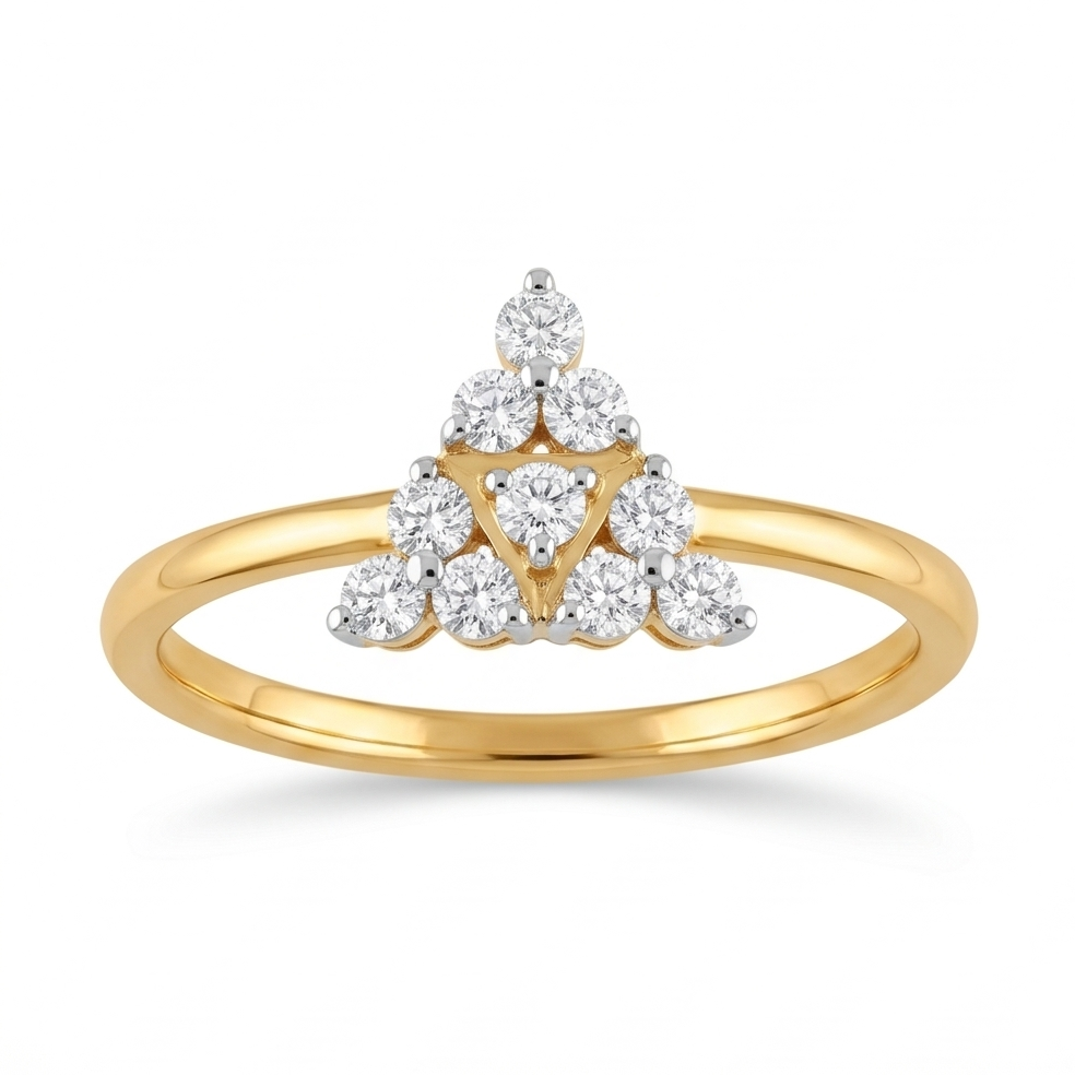 Triangle Cluster Diamond Ring