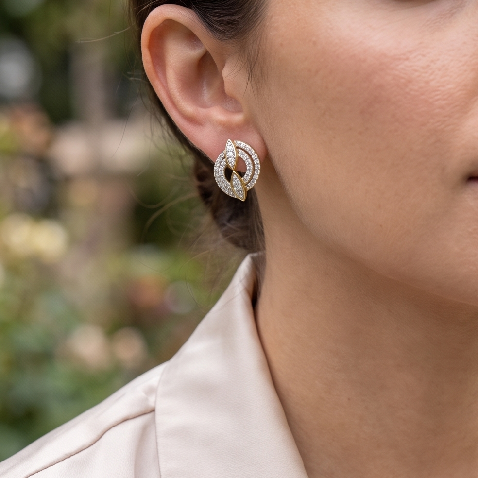 Intertwining Marquise Diamond Studs