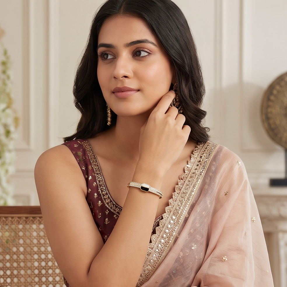 Mother-of-Pearl Diamond Bangle