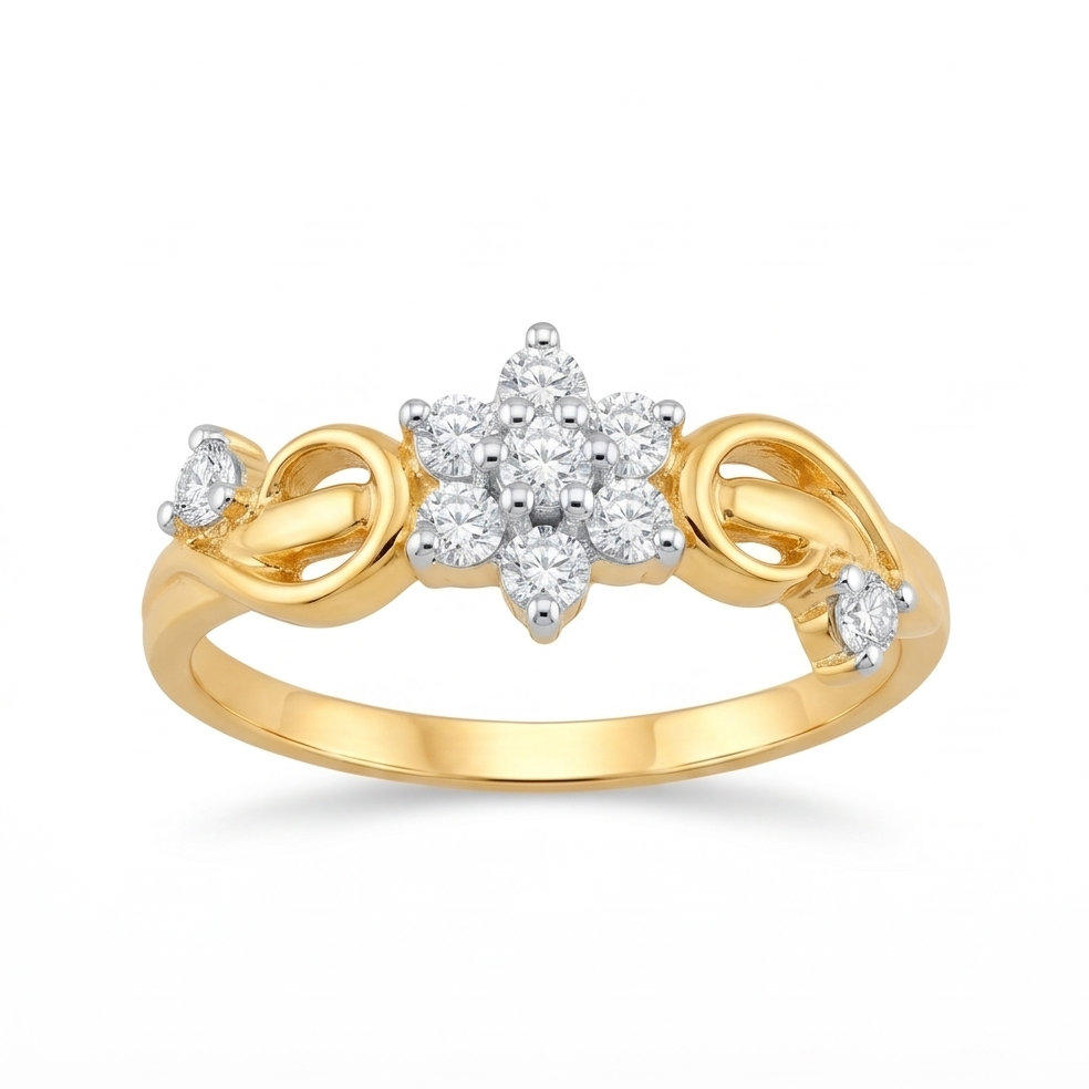 Floral Radiance Diamond Gold Ring
