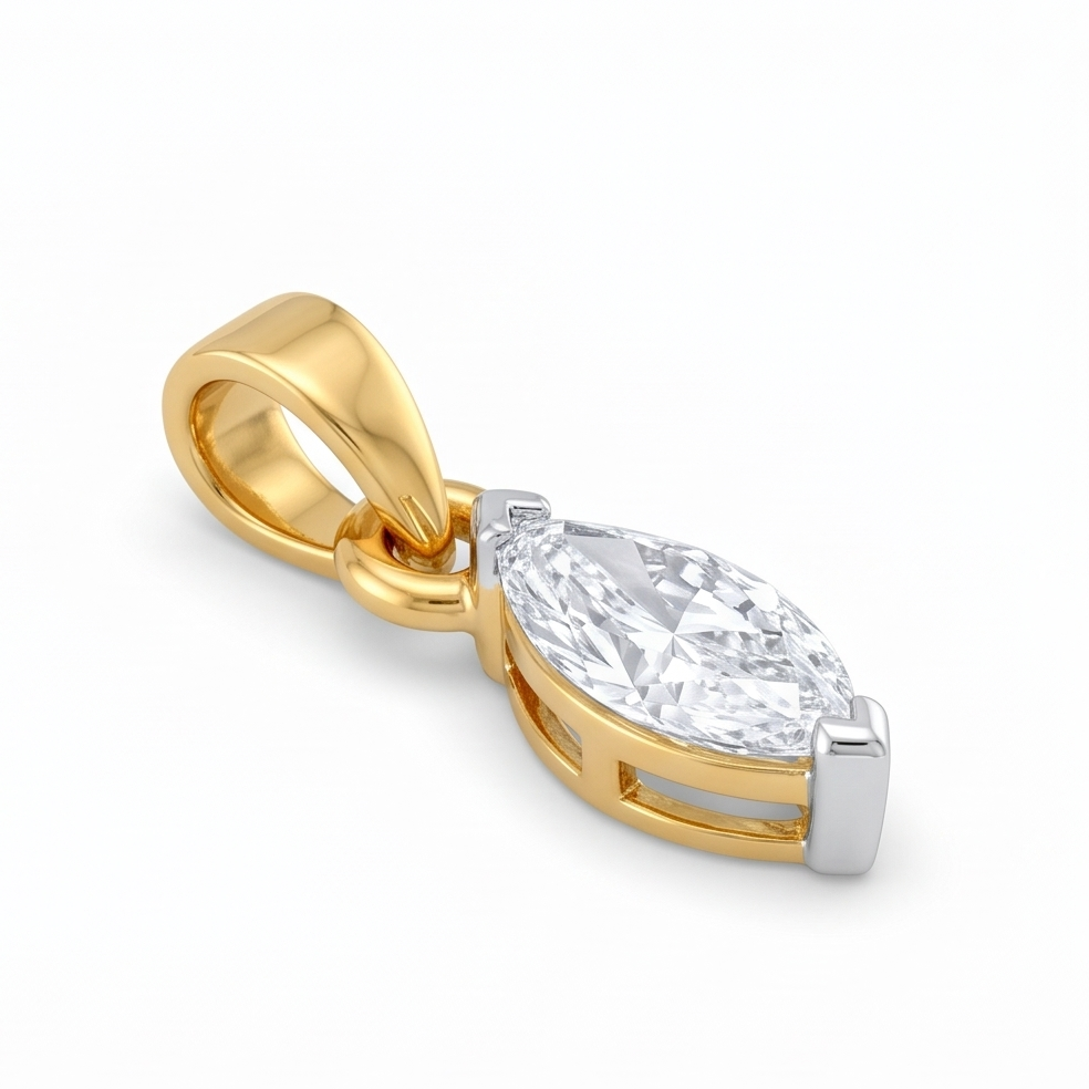 Marquise Solitaire Diamond Pendant