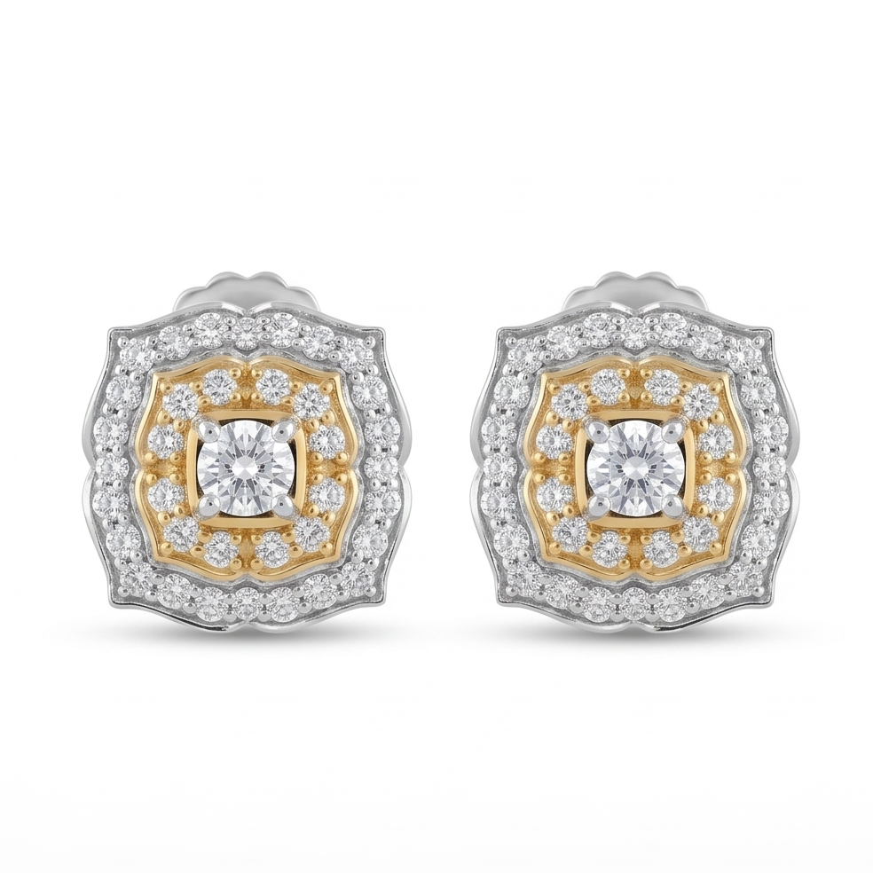 Vintage Diamond Cluster Studs