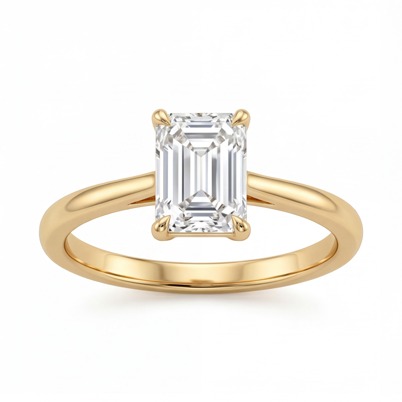 Emerald-Cut Diamond Solitaire Ring