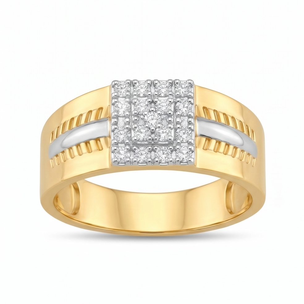Square-Cluster Diamond Ring