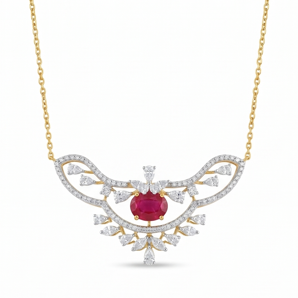 Ruby and Diamond Statement Necklace