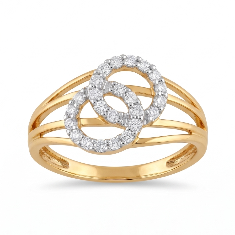 Interlocking Diamond Circle Ring