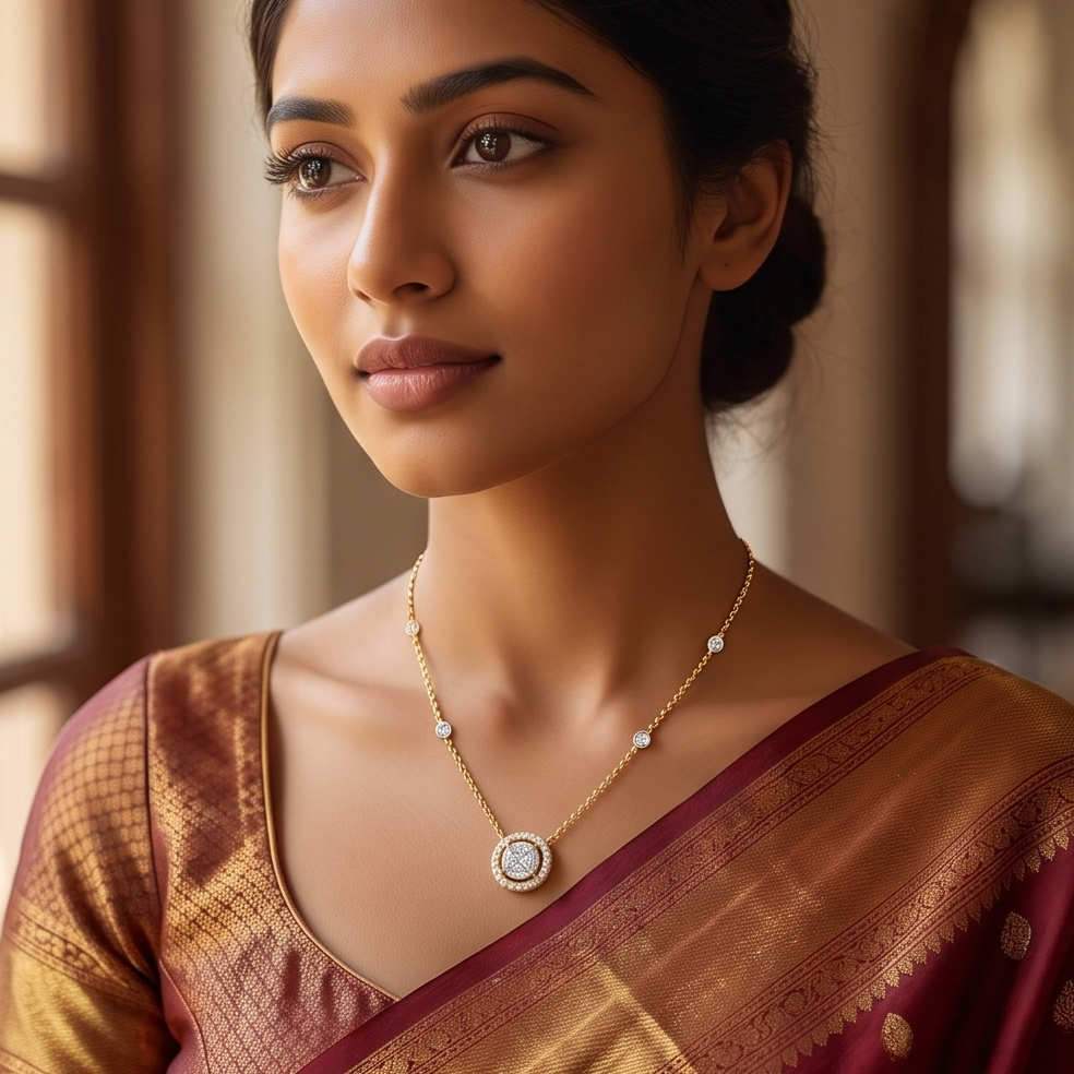 Celestial Halo Diamond Necklace