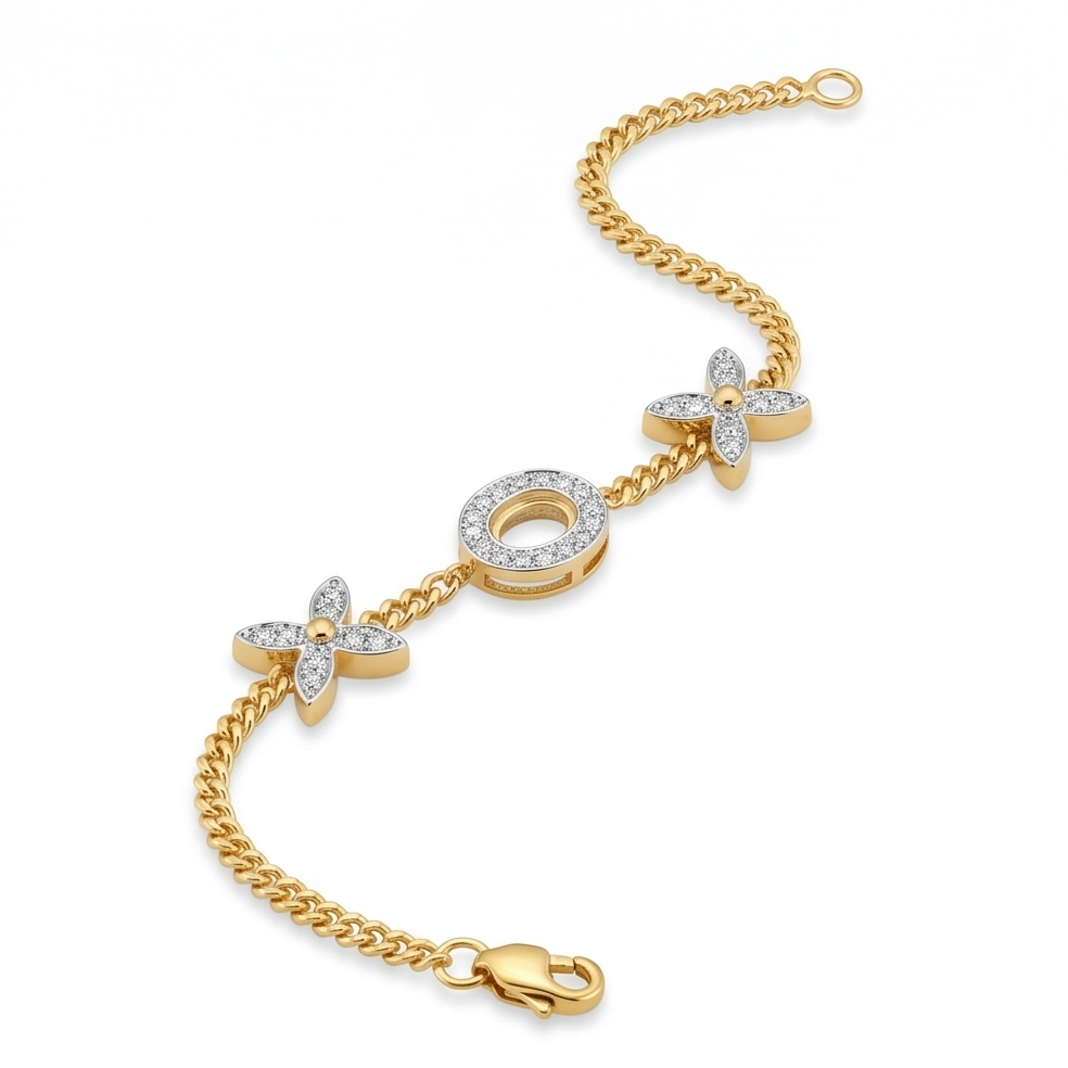 Diamond-Accented Circle Bracelet