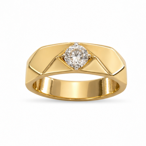 Geometric Solitaire Diamond Ring