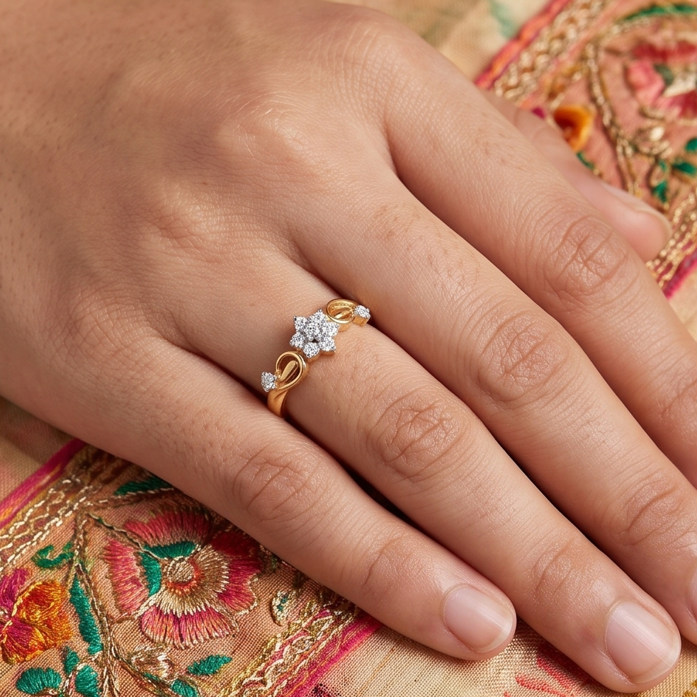 Floral Radiance Diamond Gold Ring
