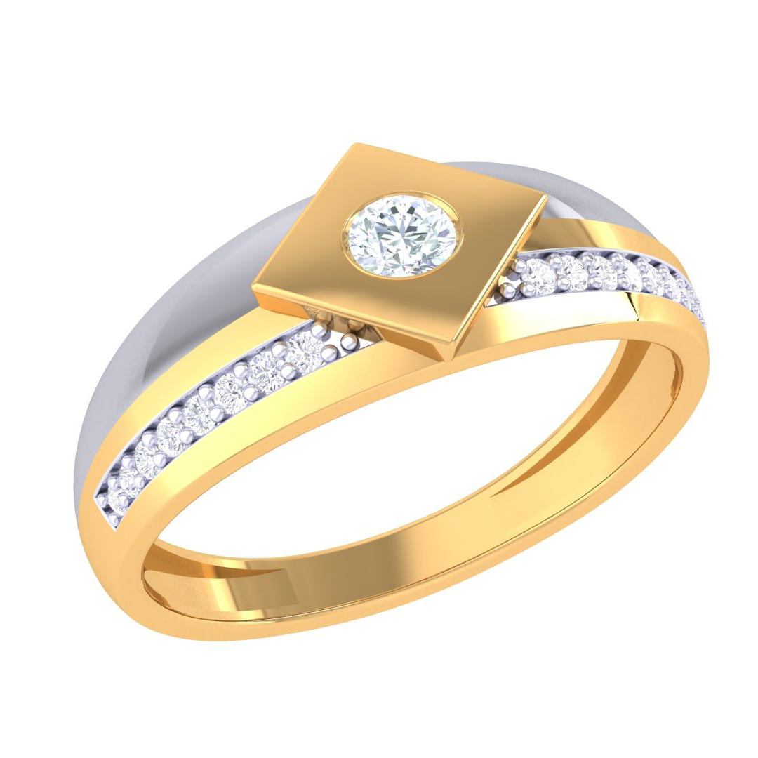 Modern Edge Diamond Ring