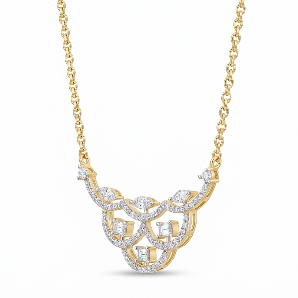 Baguette and Marquise Diamond Necklace