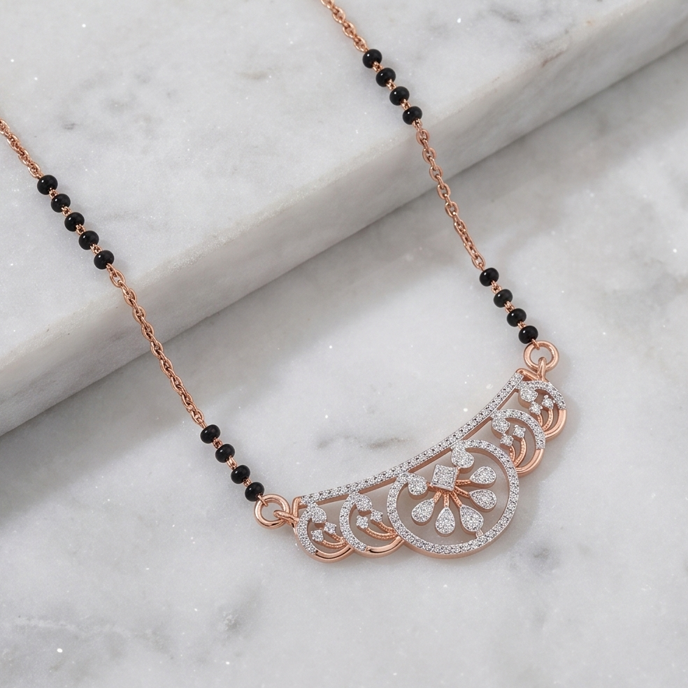 Petals of Grace Diamond Floral Mangalsutra Necklace