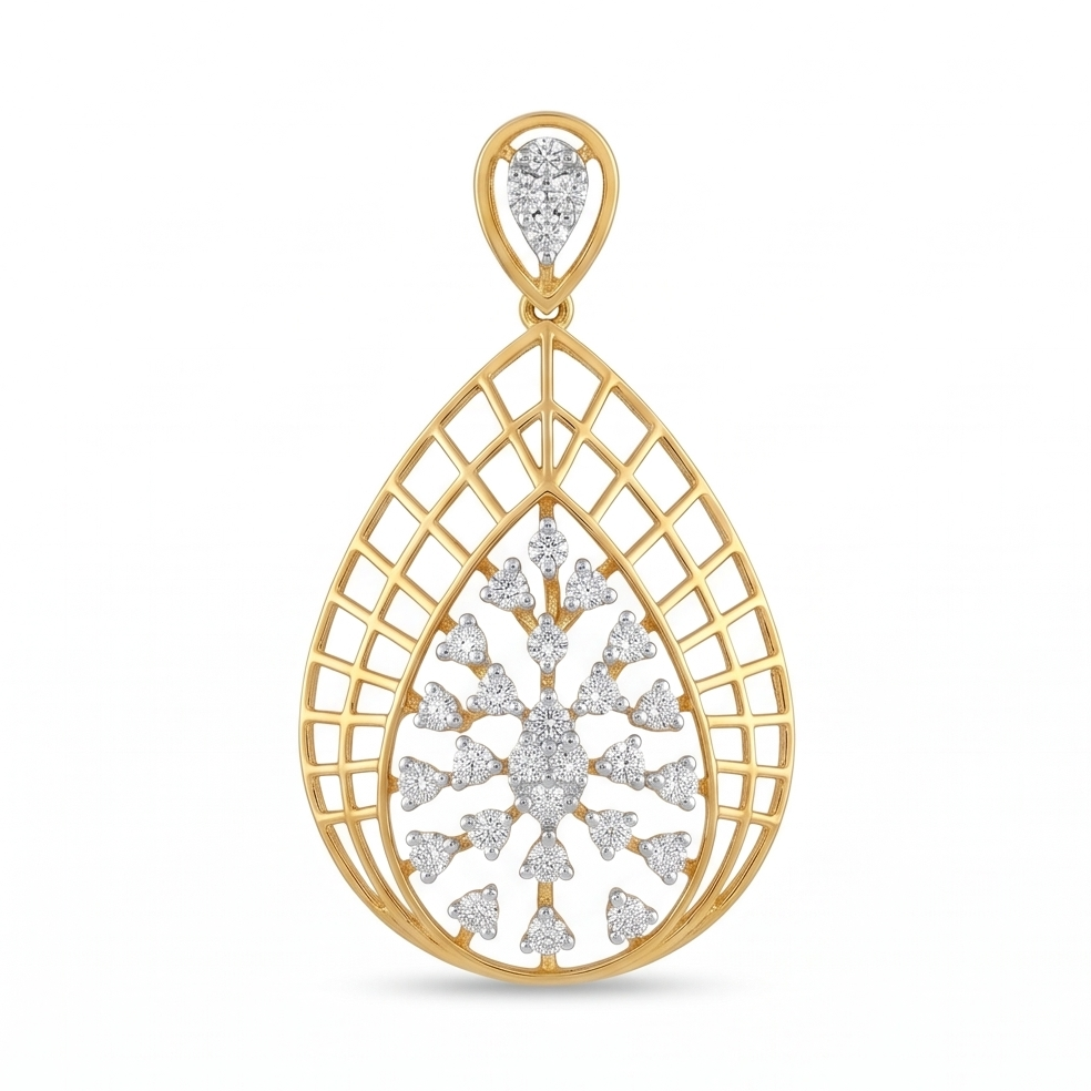 Filigree Floral Diamond Pendant