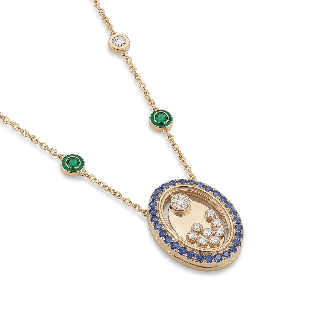 Multi-Gemstone Oval Necklace