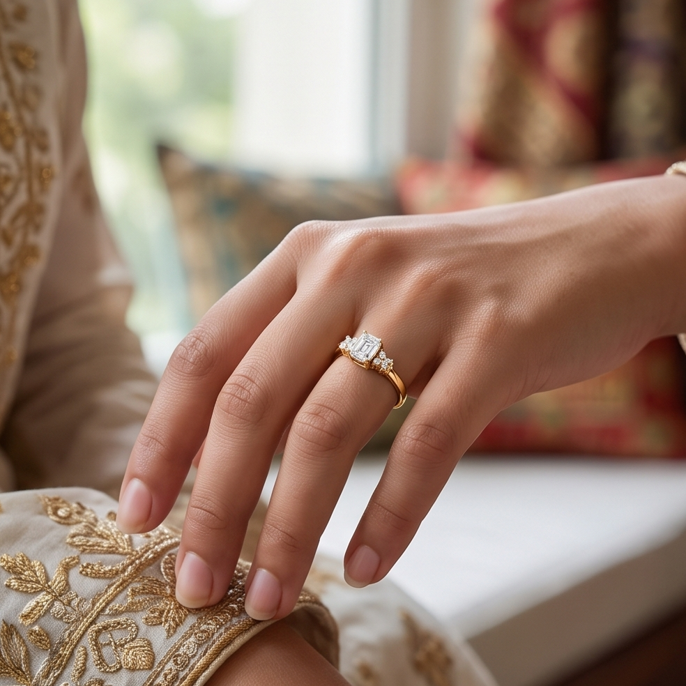 Emerald-Cut Diamond Ring
