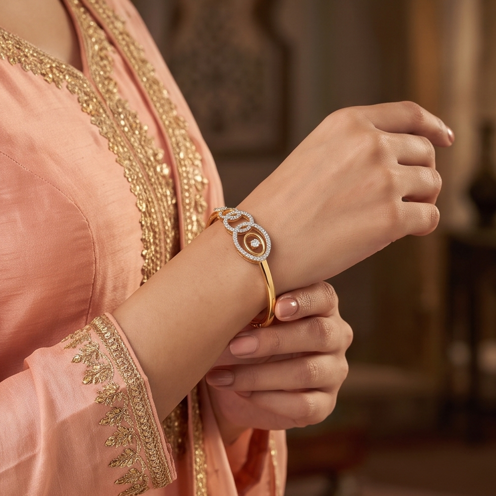 Interlocking Elegance Diamond Bangle