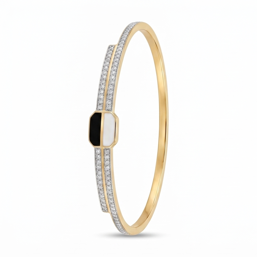 Mother-of-Pearl Diamond Bangle