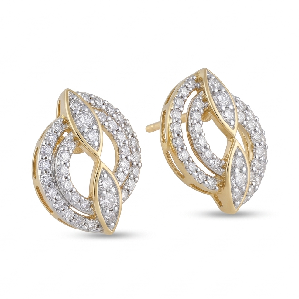 Intertwining Marquise Diamond Studs