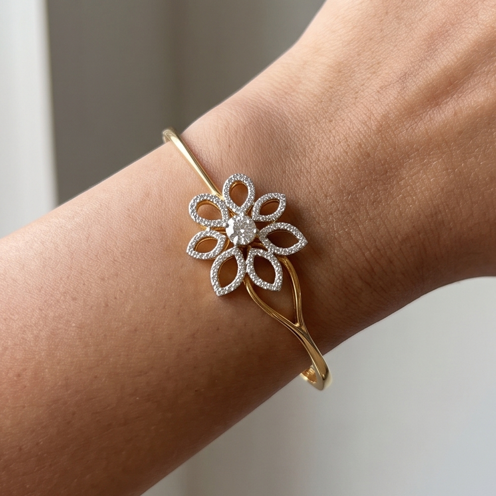 Diamond Blossom Bangle