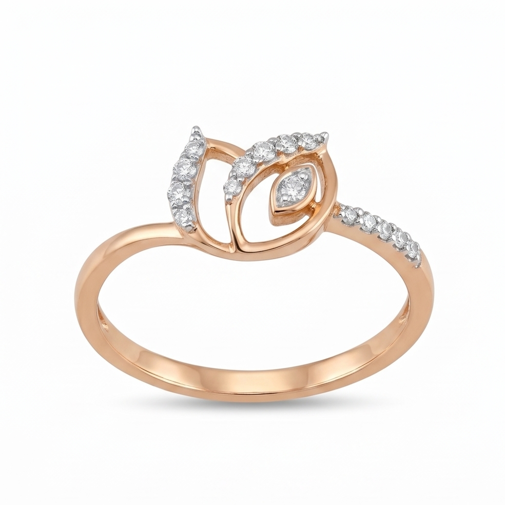 Floral Diamond Rose Gold Ring