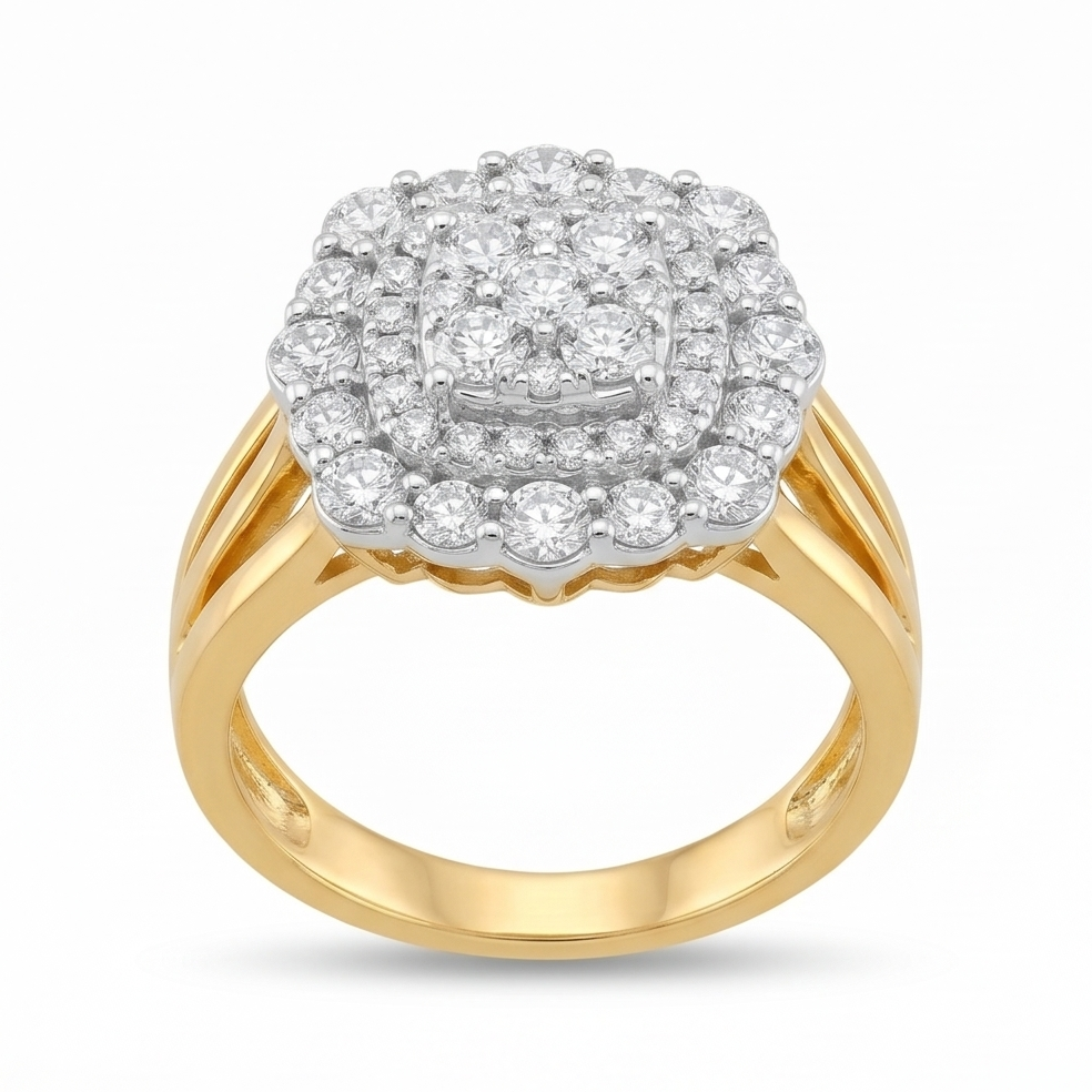 Vintage Inspired Diamond Cluster Ring