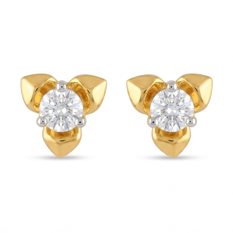Petal Solitaire Diamond Studs