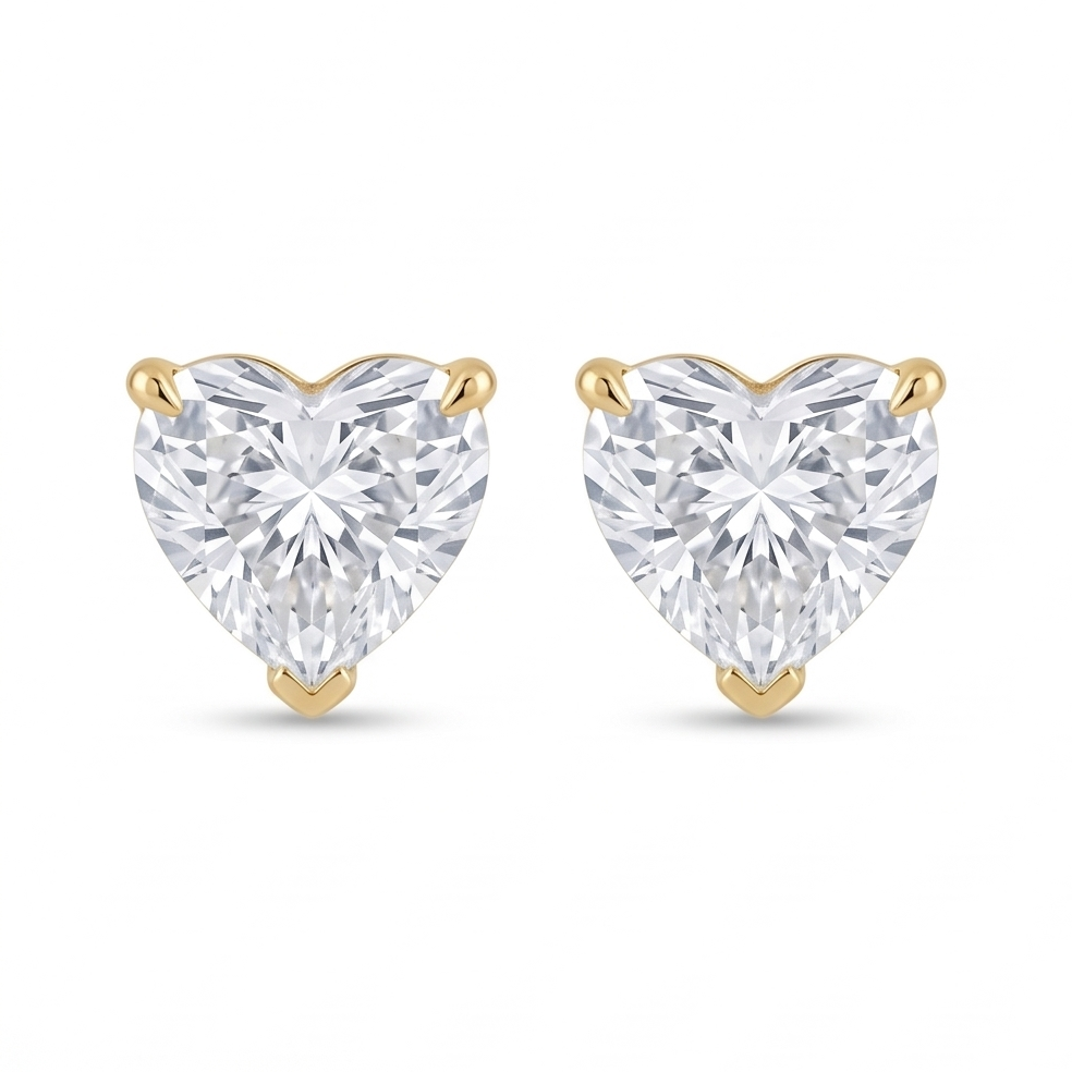 Heart-Cut Diamond Studs
