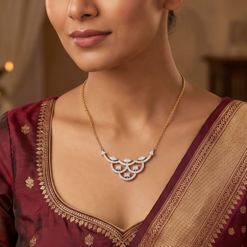 Baguette and Marquise Diamond Necklace
