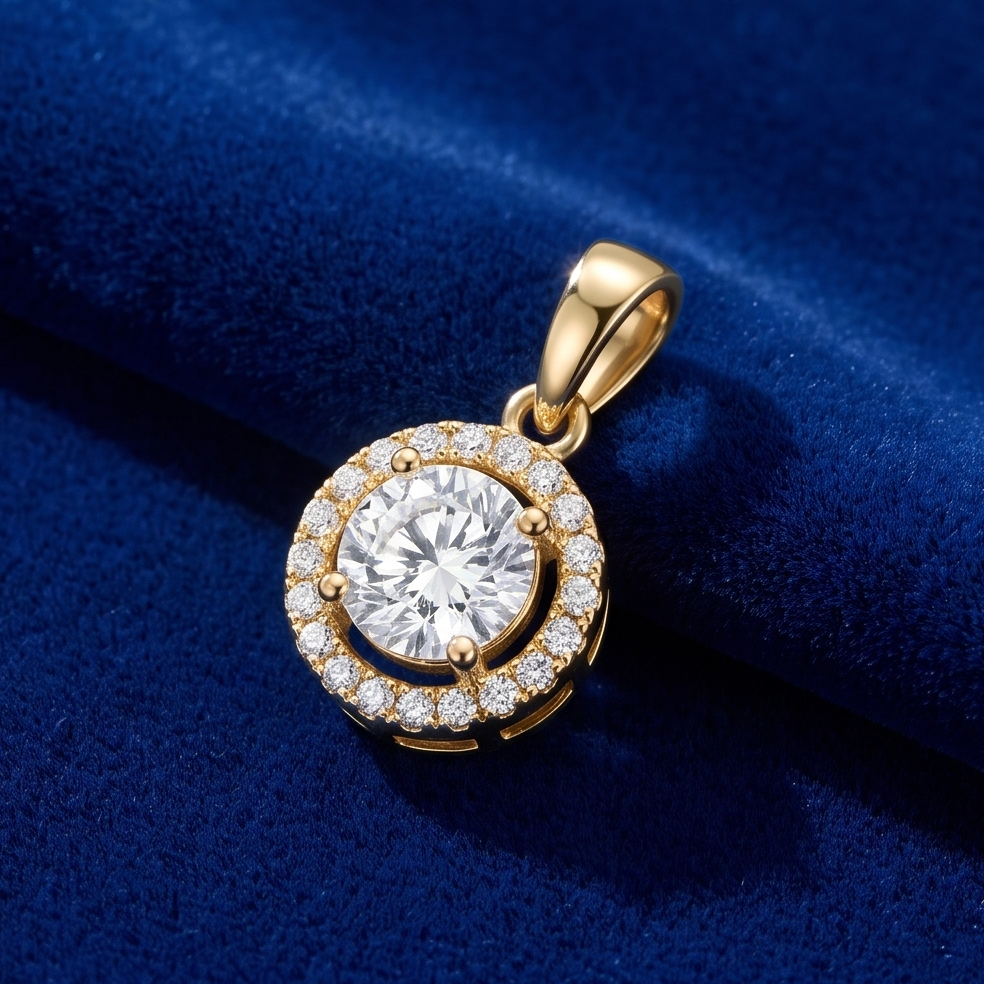 Classic Halo Diamond Pendant