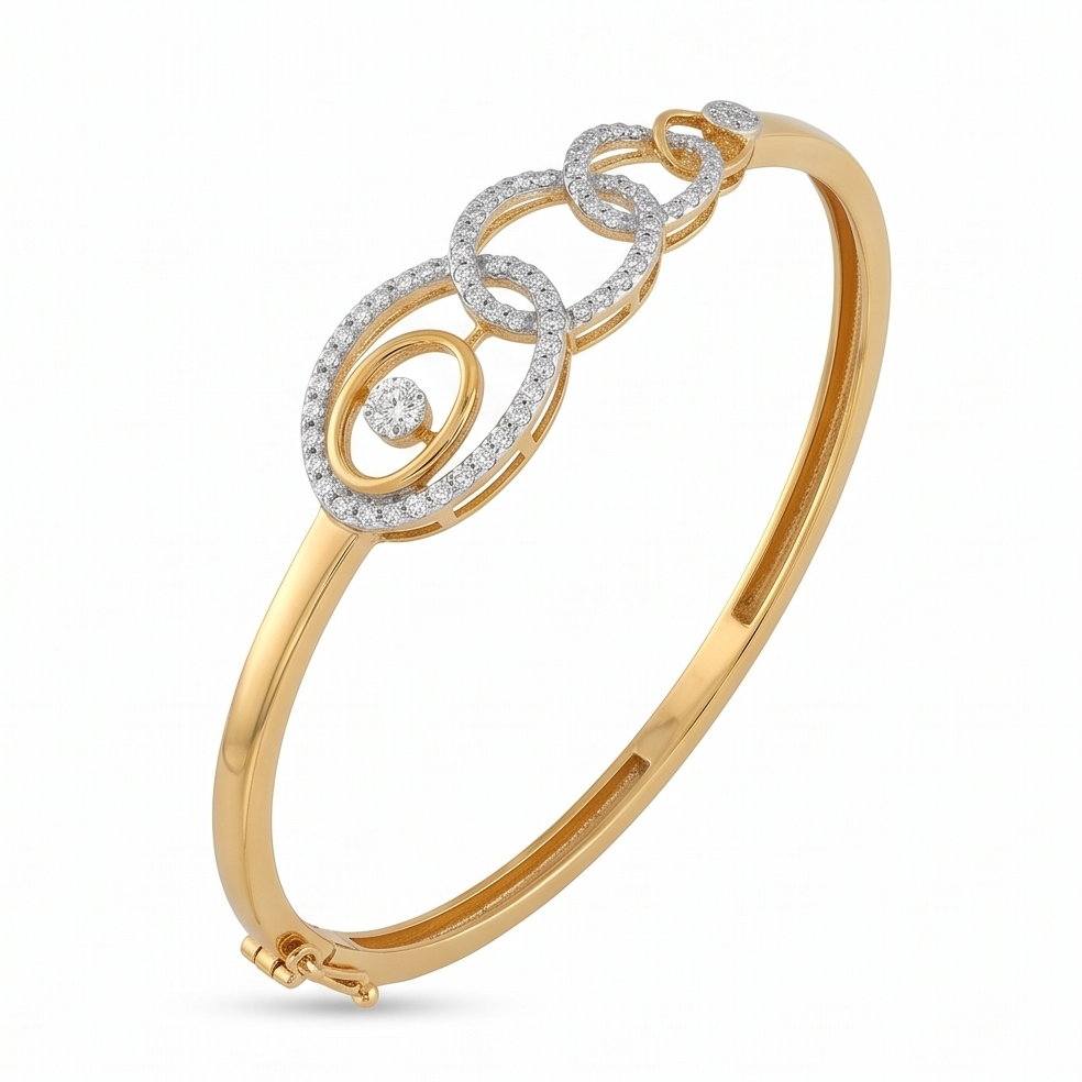 Interlocking Elegance Diamond Bangle