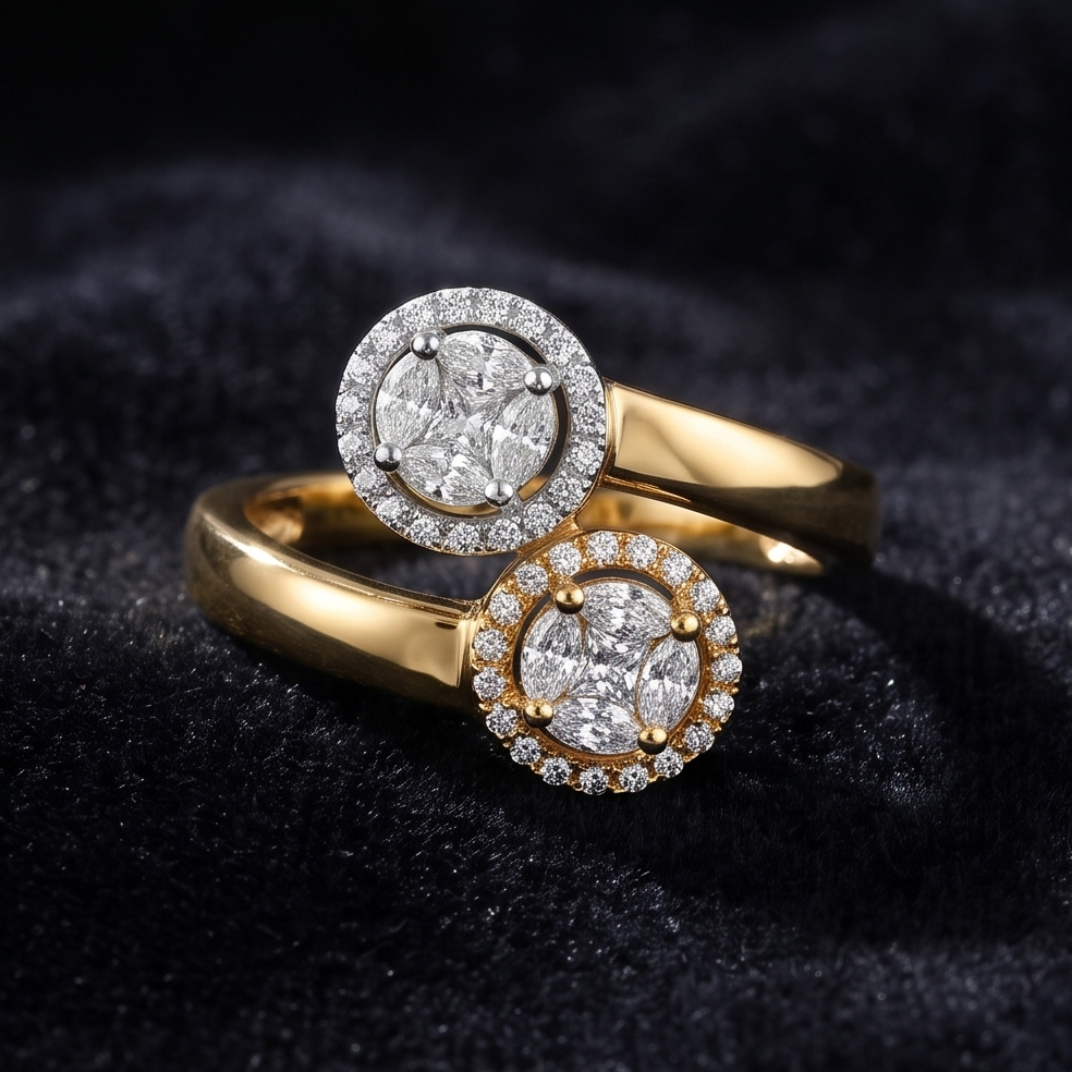 The Dual Bloom Diamond Ring