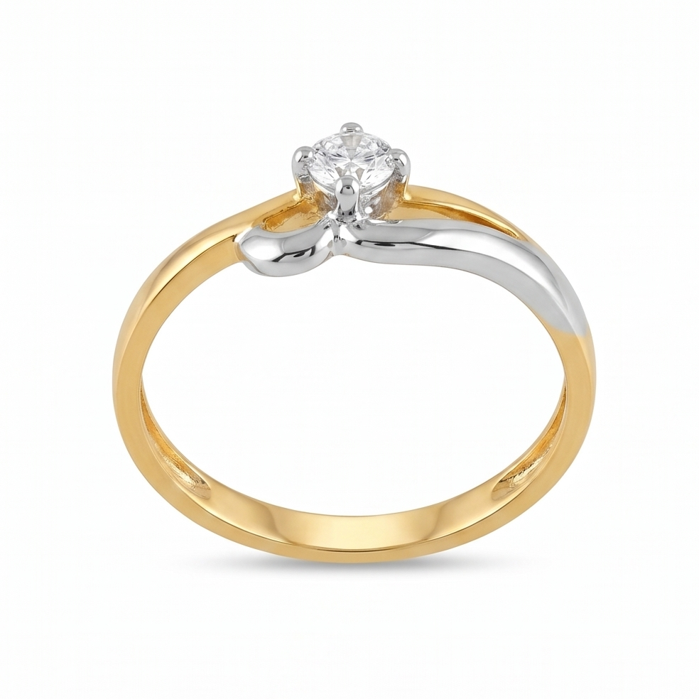 Two-Tone Solitaire Diamond Ring