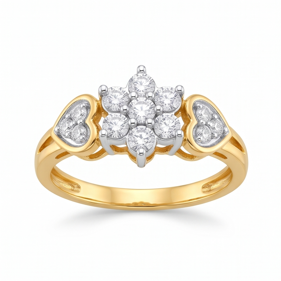 Floral Diamond Cluster Ring
