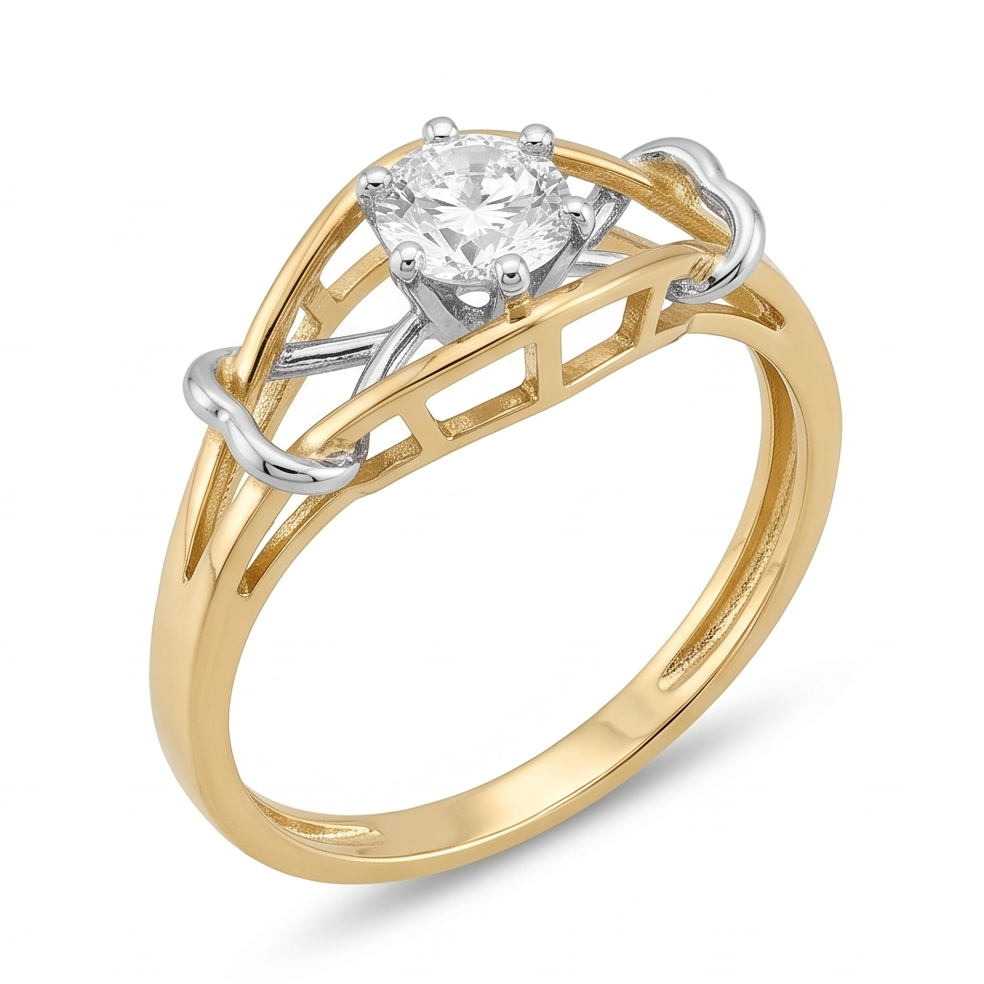 Intertwined Solitaire Diamond Ring
