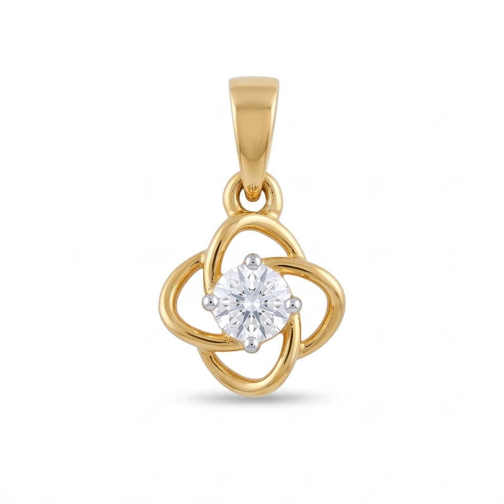 Solitaire Floral Pendant