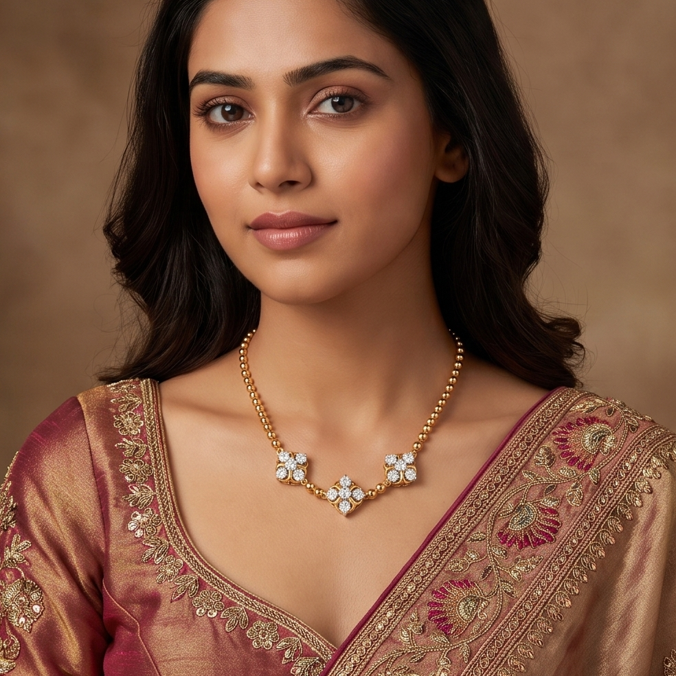 Floral Bloom Mangalsutra Pendant