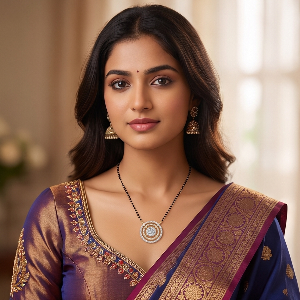 Circular Brilliance Mangalsutra Pendant