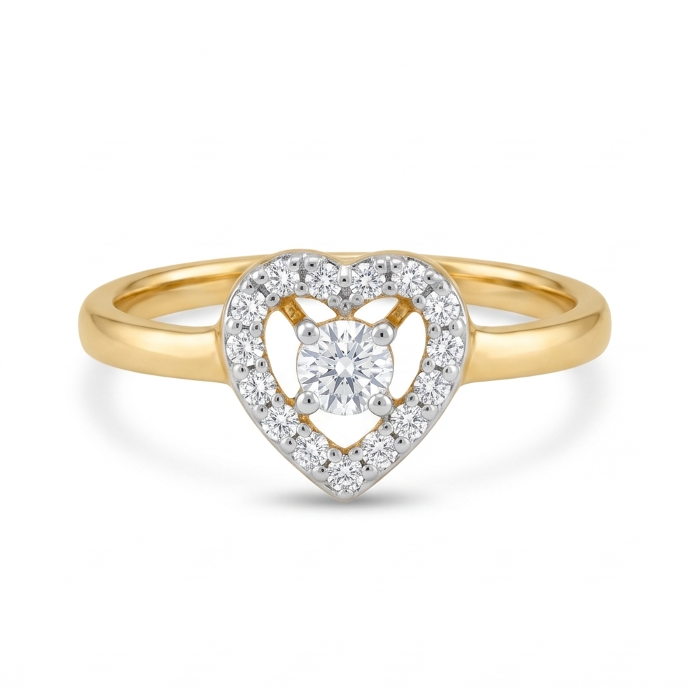 Heart Solitaire Diamond Ring