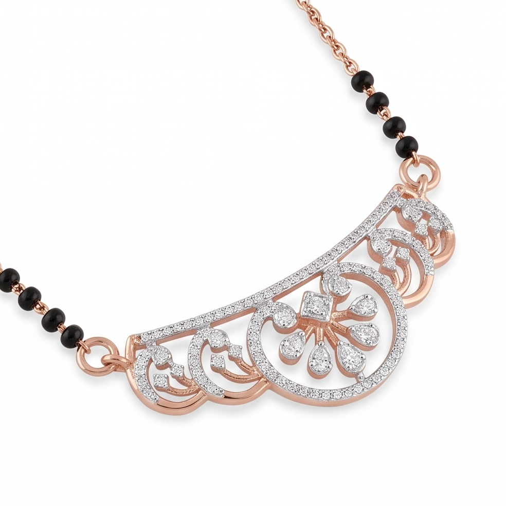 Petals of Grace Diamond Floral Mangalsutra Necklace